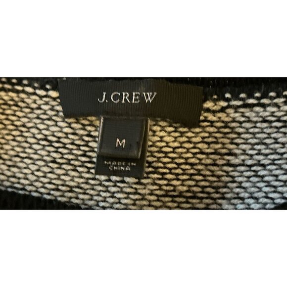 J.CREW Fair Island Sweater Knitted Wool Navy Blue White Crewneck Size Med - Picture 9 of 10